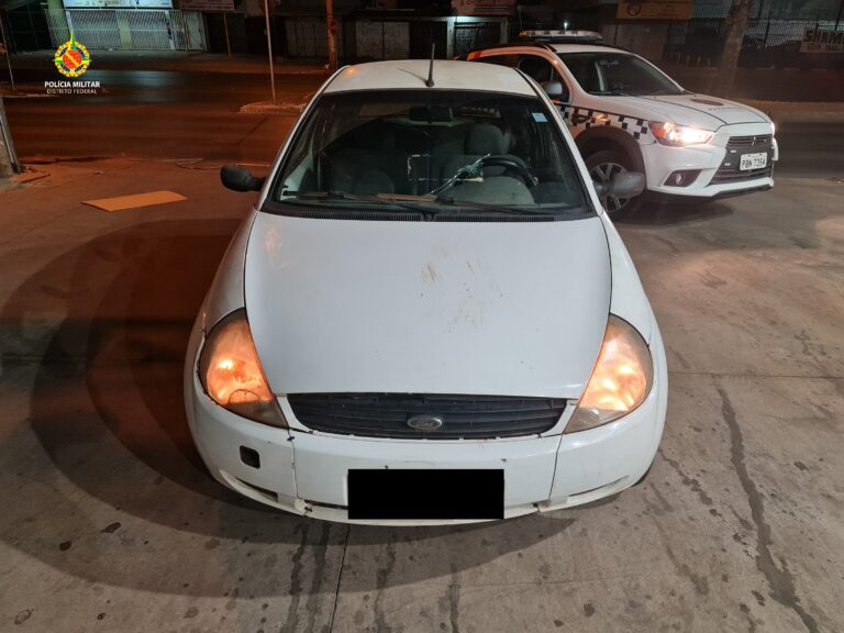 Carro roubado é recuperado pela PMDF em Ceilândia