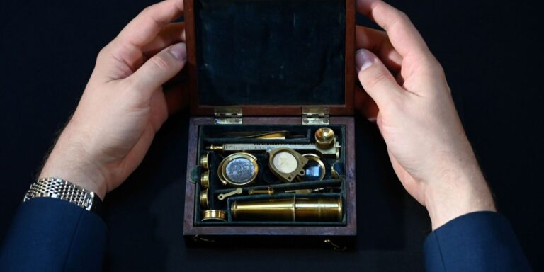 Microscópio usado por Darwin em observações científicas será