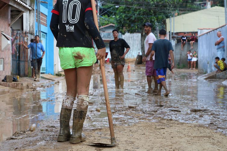 São Sebastião (SP), 20-02-2023, Desmoronamento causado pelas chuvas no bairro Itatinga, conhecido como Topolândia, no litoral norte de São Paulo. Foto: Rovena Rosa/Agência Brasil