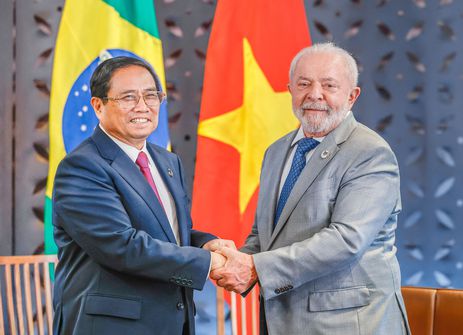 21.05.2023 - Presidente da República, Luiz Inácio Lula da Silva, durante Encontro com o Primeiro-Ministro da República Socialista do Vietnã, Pham Minh Chinh. Hiroshima, Japão. Foto: Ricardo Stuckert/PR